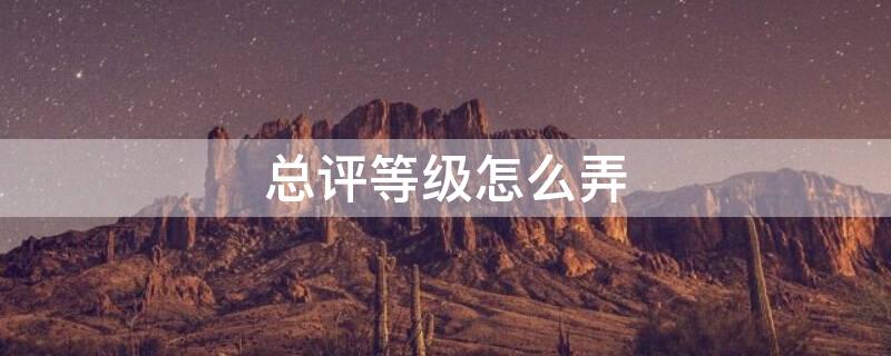 总评等级怎么弄 总评等级是什么意思