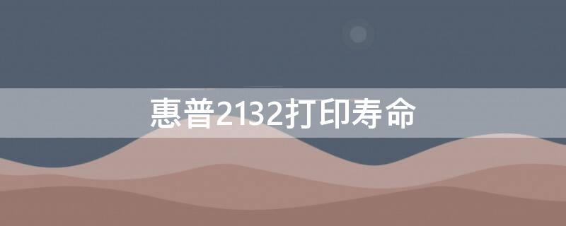 惠普2132打印寿命（惠普2621打印机寿命）