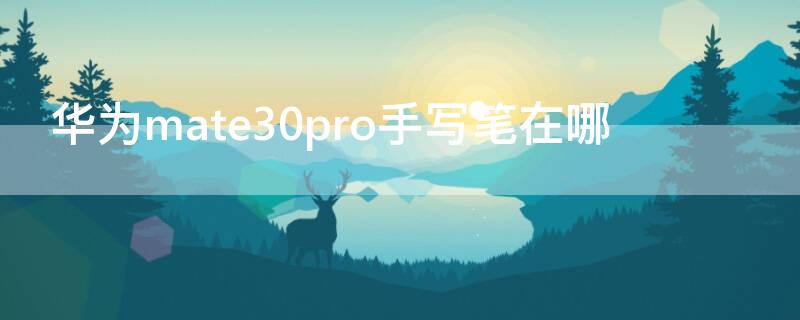 华为mate30pro手写笔在哪（华为mate30pro手写笔在哪里）