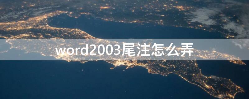 word2003尾注怎么弄（word2007尾注怎么设置）