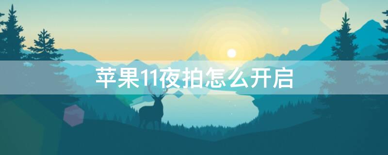 iPhone11夜拍怎么开启（iphone11夜拍怎么用）