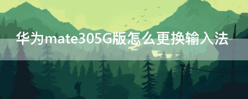 华为mate305G版怎么更换输入法（华为mate40pro怎么设置输入法）