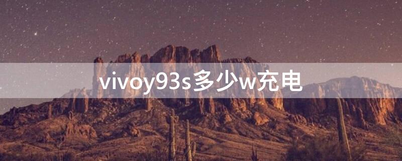 vivoy93s多少w充电（vivoy93s充电功率）