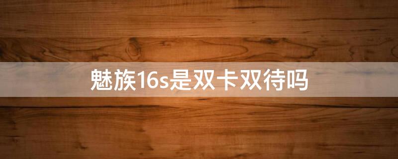 魅族16s是双卡双待吗（魅族16th是双卡双待么）