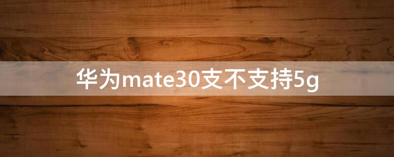 华为mate30支不支持5g 华为mate30支不支持5g网络