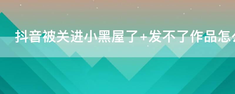 抖音被关进小黑屋了 抖音被关进小黑屋了 发不了作品怎么办