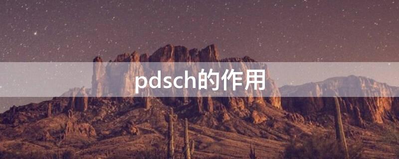 pdsch的作用 PDSCH用于传输来自