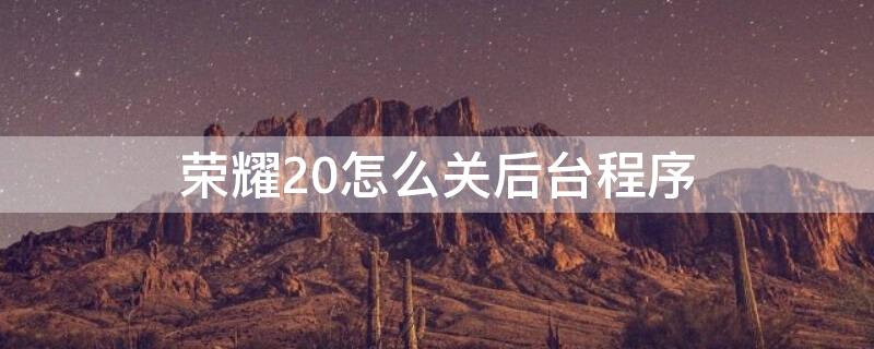 荣耀20怎么关后台程序