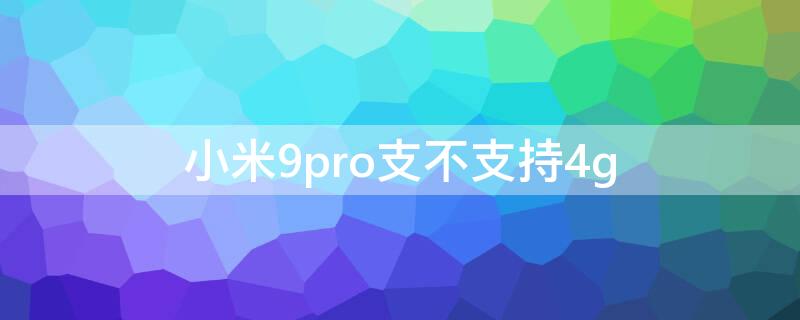 小米9pro支不支持4g（小米9pro支不支持OTG）