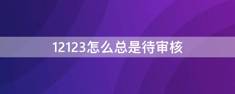 12123怎么总是待审核 12123怎么总是待审核怎么办