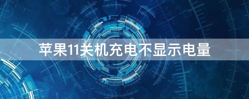iPhone11关机充电不显示电量 苹果11关机充电不显示充电