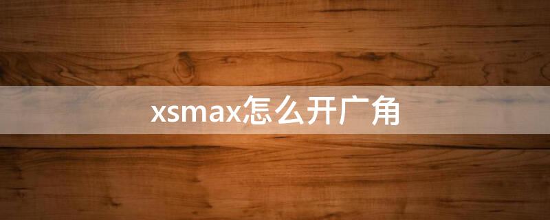 xsmax怎么开广角 xs max怎么开广角