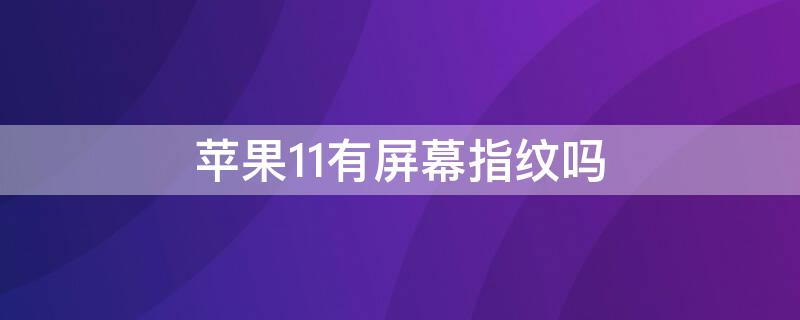 iPhone11有屏幕指纹吗（iphone11有屏幕指纹解锁吗）