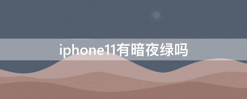 iPhone11有暗夜绿吗 iphone 11有暗夜绿吗