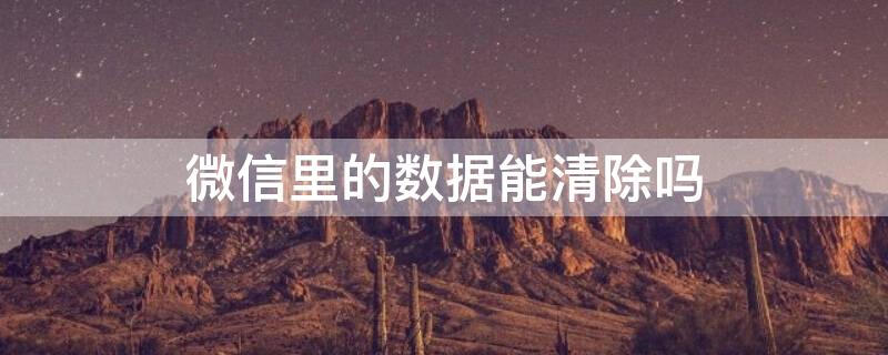 微信里的数据能清除吗 微信数据可以清楚吗