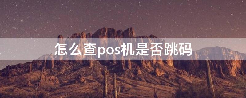 怎么查pos机是否跳码（如何查询pos机是否跳码）