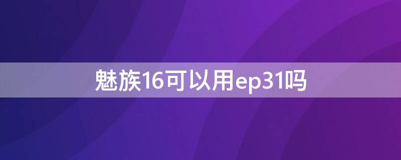 魅族16可以用ep31吗 魅族16可以用flyme9吗