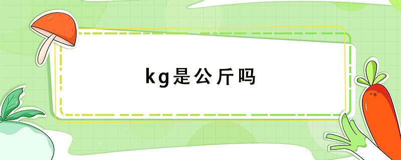 kg是公斤吗（kg是公斤吗等于多少斤）