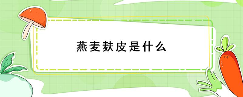 燕麦麸皮是什么（燕麦麸皮是什么样子）