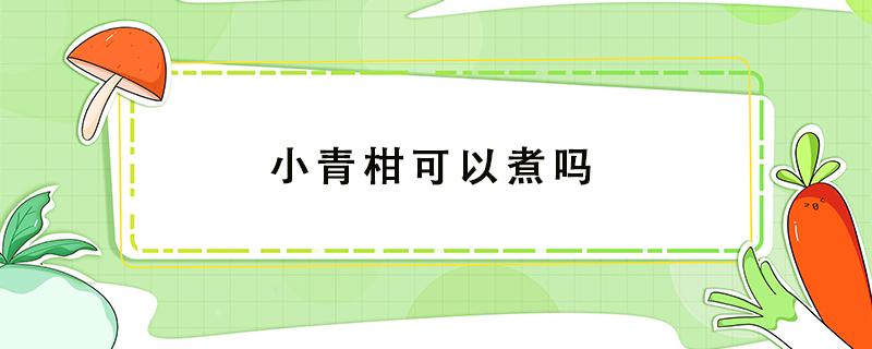 小青柑可以煮吗 小青柑一定要煮吗