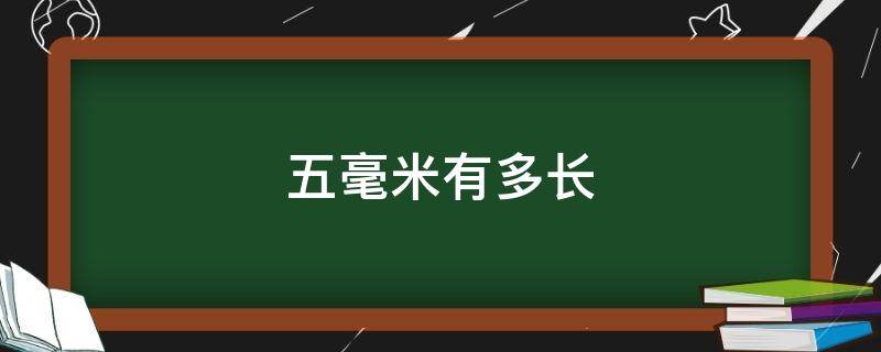 五毫米有多长 五毫米有多长实物比较