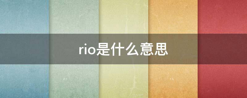 rio是什么意思（riot是什么意思）