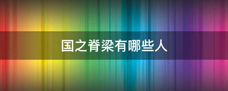 国之脊梁有哪些人 国之脊梁有哪些人4个