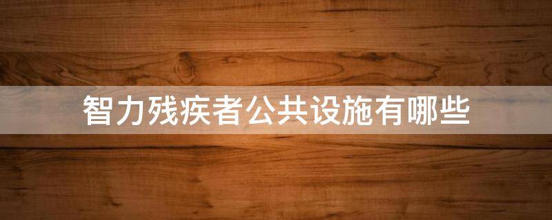 智力残疾者公共设施有哪些 智力残疾者的公共设施
