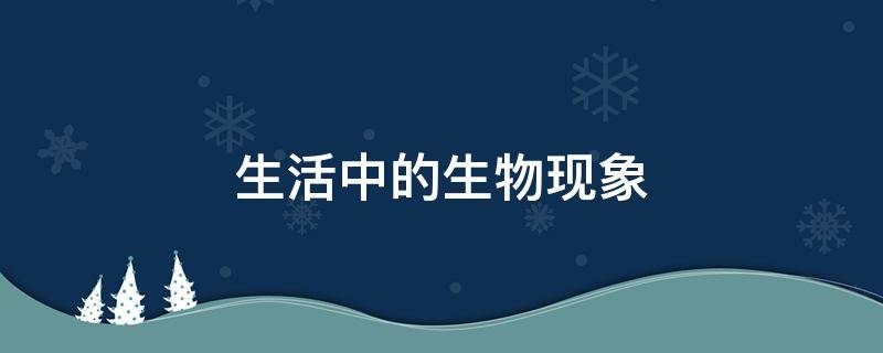 生活中的生物现象（生活中的生物现象的例子50个）