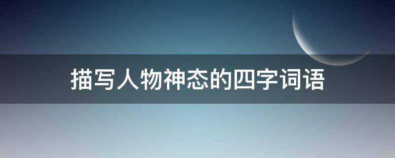 描写人物神态的四字词语 描写人物神态的四字词语怎么写