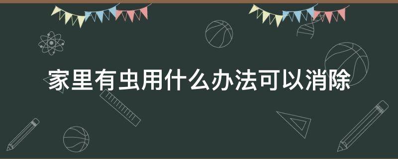 家里有虫用什么办法可以消除 家里有虫怎么除掉呢