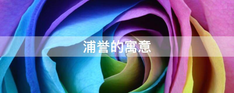 浦誉的寓意 浦字的寓意