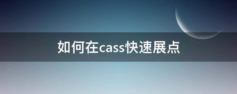 如何在cass快速展点 cass展点的点怎么放大