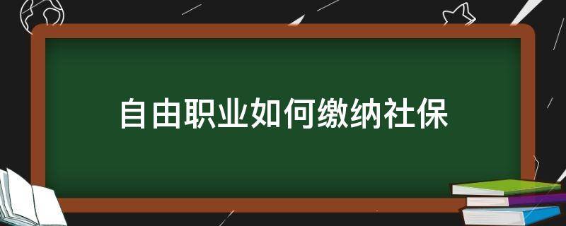 自由职业如何缴纳社保（自己缴纳社保怎么交）