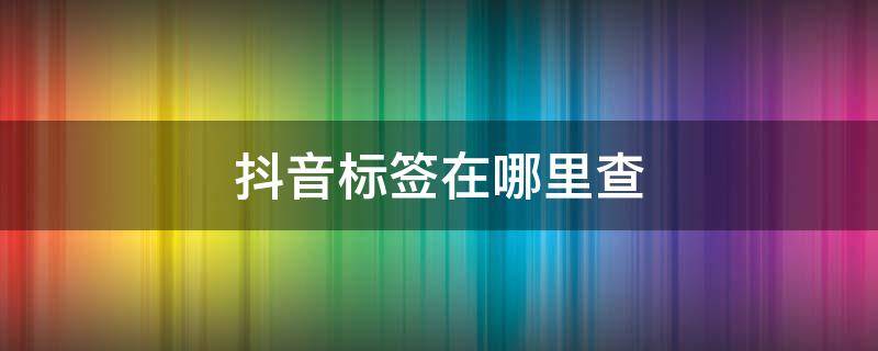 抖音标签在哪里查（抖音标签在哪里查看）