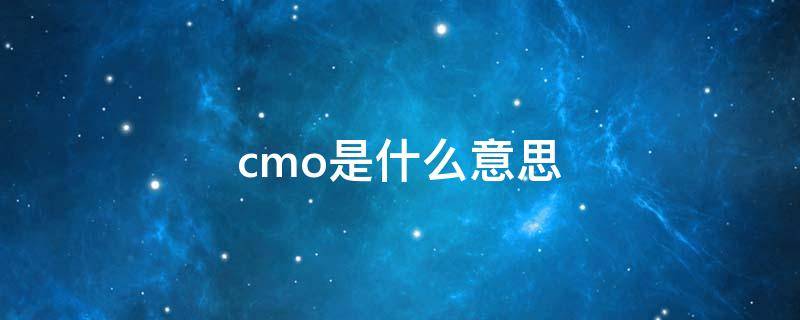 cmo是什么意思（cmo是什么意思职责是什么）