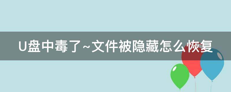 U盘中毒了~文件被隐藏怎么恢复 u盘中毒了文件被隐藏了怎么办恢复