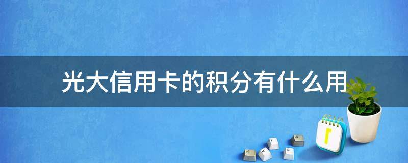 光大信用卡的积分有什么用（光大银行积分有啥用）