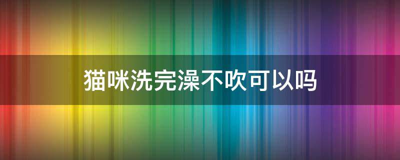 猫咪洗完澡不吹可以吗 猫咪洗完澡不吹干行不行