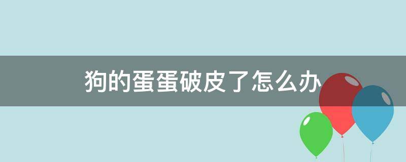 狗的蛋蛋破皮了怎么办（狗的蛋蛋破皮了怎么办是换皮吗）