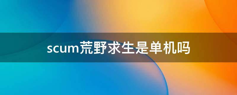 scum荒野求生是单机吗 scum荒野求生单机版