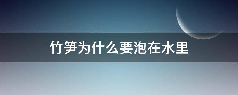竹笋为什么要泡在水里（竹笋一定要泡在水里吗）