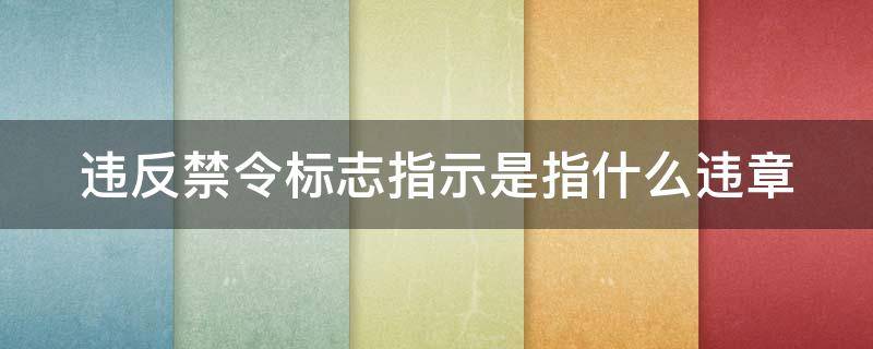 违反禁令标志指示是指什么违章（违反禁令标志指示是什么违章行为）