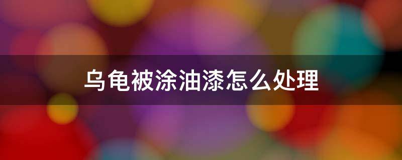 乌龟被涂油漆怎么处理 乌龟被涂油漆怎么处理视频