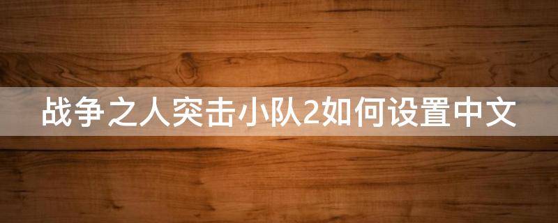 战争之人突击小队2如何设置中文（战争之人突击小队2如何设置中文）