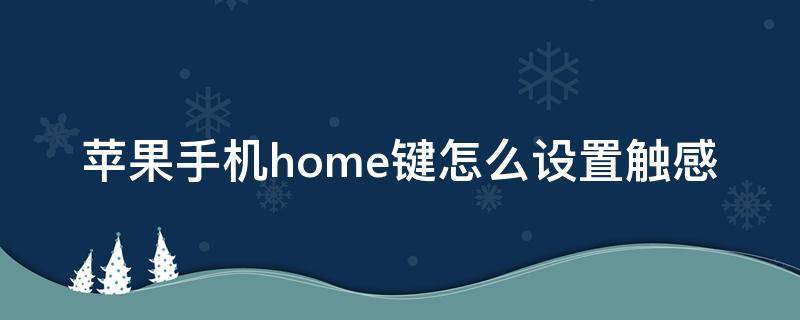 苹果手机home键怎么设置触感 iphone怎么改home键的触控感