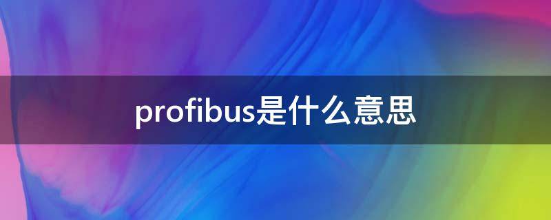 profibus是什么意思（profibus英文）