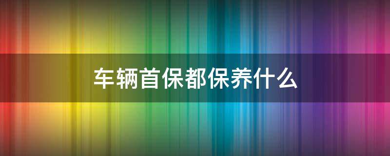 车辆首保都保养什么 车辆首保都做哪些保养