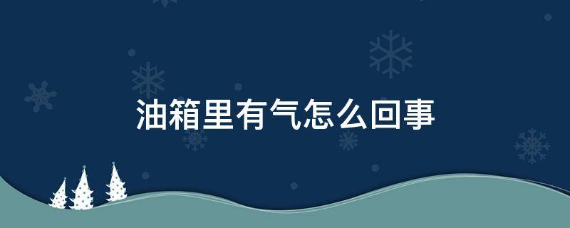 油箱里有气怎么回事（汽油箱里有气怎么办）