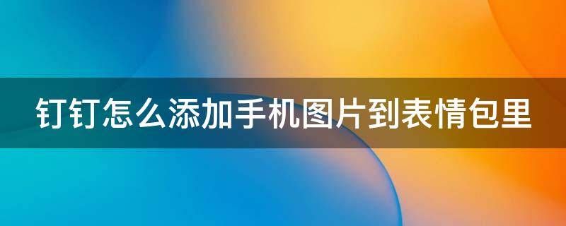 钉钉怎么添加手机图片到表情包里 手机钉钉如何添加表情